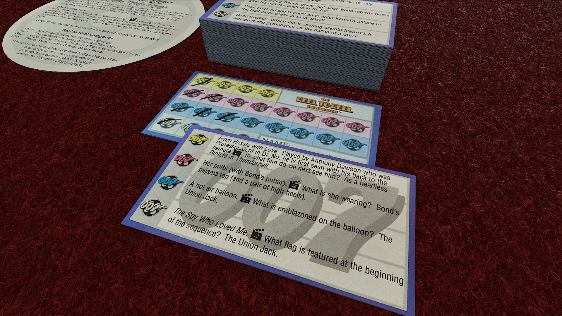 The Reel to Reel Picture Show James Bond 007 Movie Trivia Game 