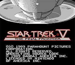 Star Trek V The Final Frontier NES Screenshot